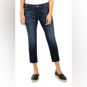 Kut From The Kloth Lauren Crop Straight Leg Dark Wash Factory Fade Denim Jeans 6